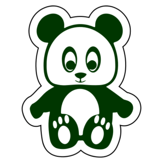 Hugging Panda Sticker (Dark Green)